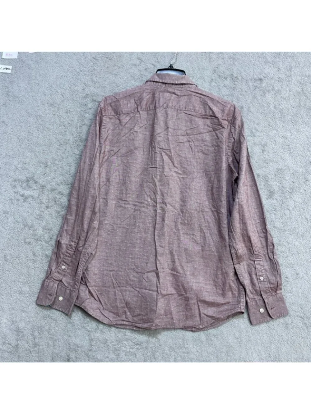 Banana Republic Men's M Stretch Button-Up Shirt Textured Mauve B1341
